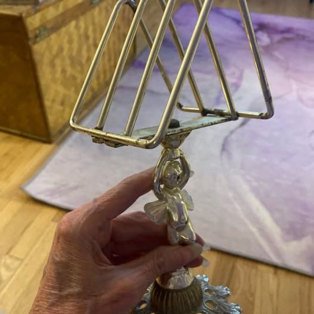 Vintage Brass Cherub Tabletop Music Stand — Sheet Music/Book Holder